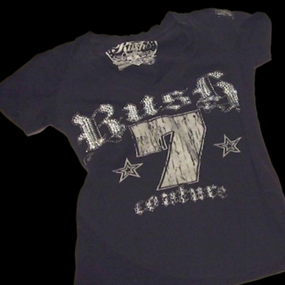 RUSH COUTURE BLACK WITH BLING TEE SHIRT FOR WOMEN - JERSEY SHORE ORIGINAL - Picture 11 of 11